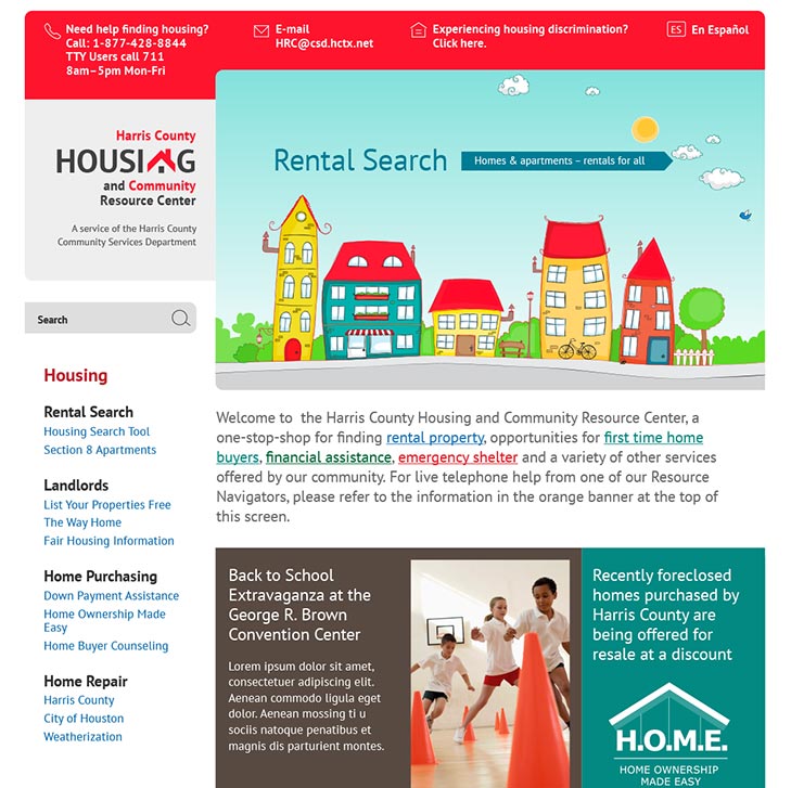 Harris County Community Resources Center website to The Business Lab site