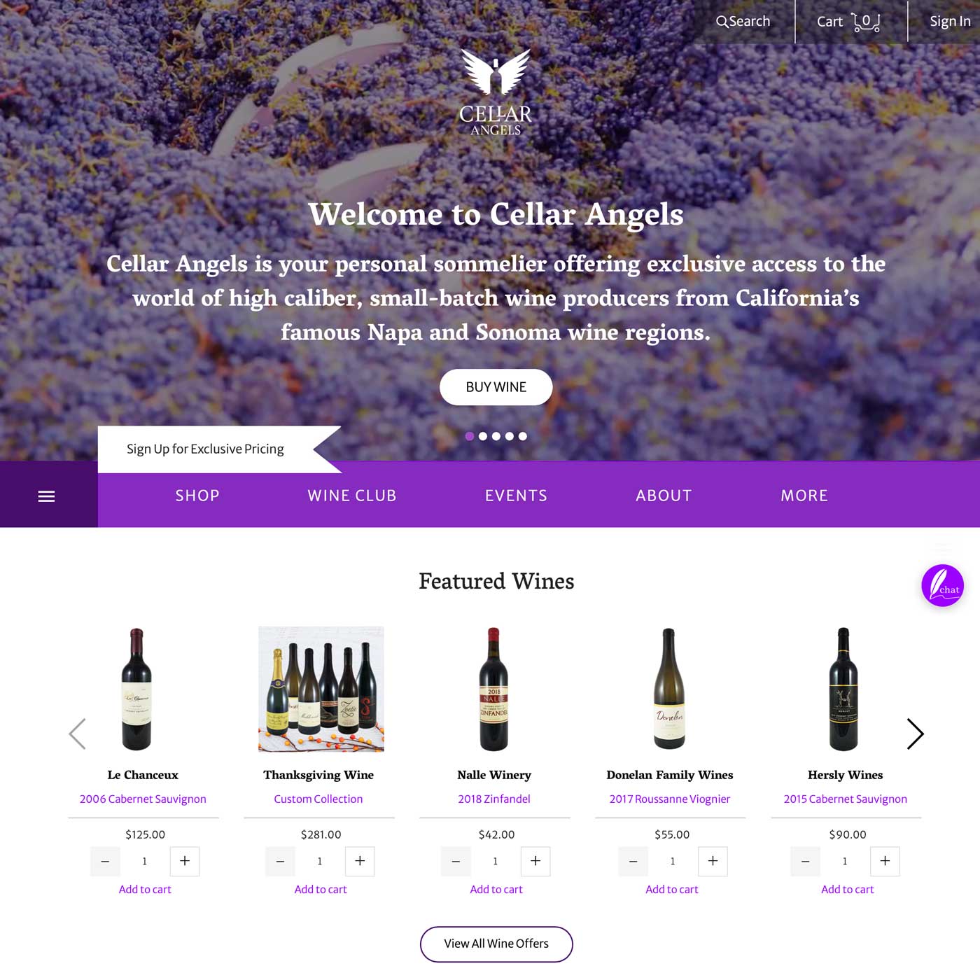 Cellar Angles website