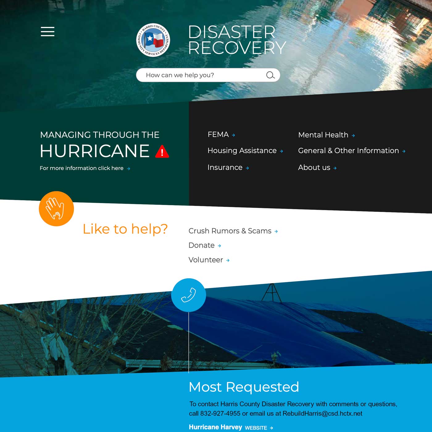 Harris County Disaster Recovery Resources website